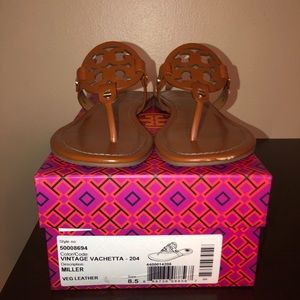 Tory Burch Miller Sandals in Vintage Vachetta